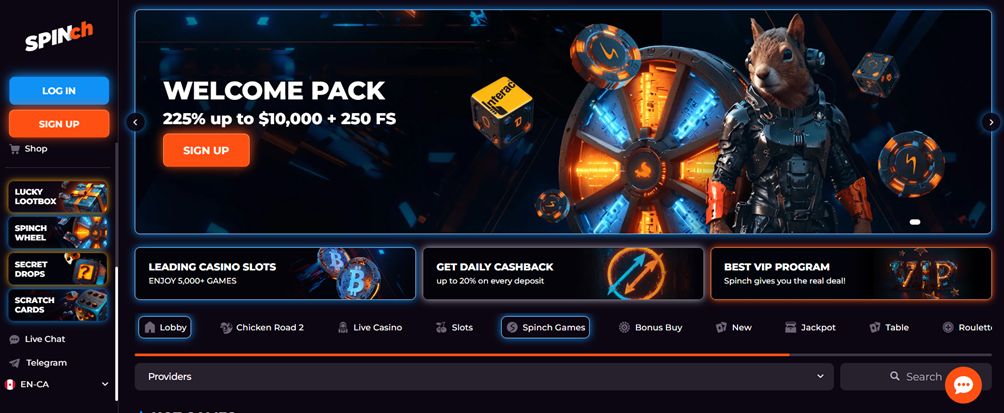 Spinch welcome bonus