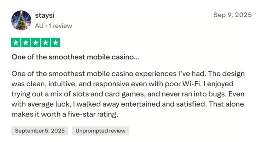 Staysi review screen